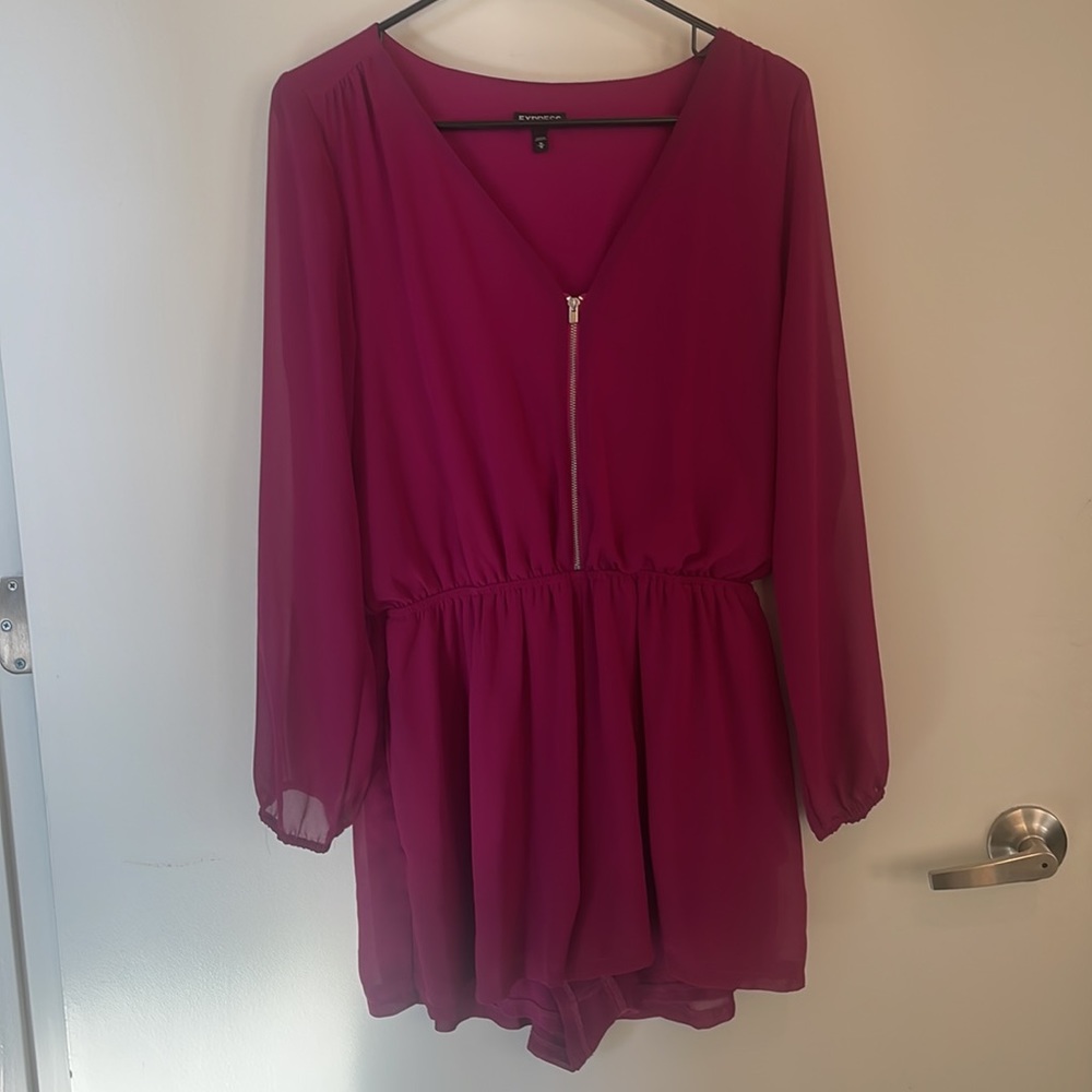 Express fuschia/wine colored romper